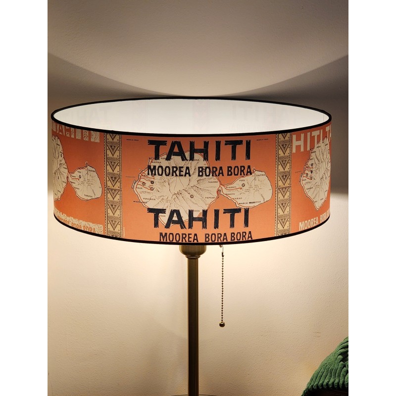 ABAT JOUR illustration ancienne  DIAM 45CM TAHITI