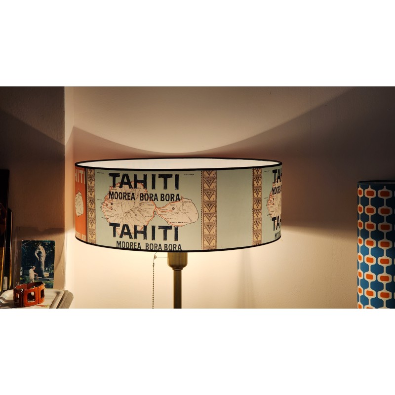 ABAT JOUR illustration ancienne  DIAM 45CM TAHITI