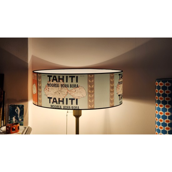 ABAT JOUR illustration ancienne  DIAM 45CM TAHITI