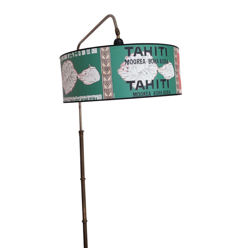 Suspension lustre  illustration ancienne de plusieurs DIAM 45CM TAHITI