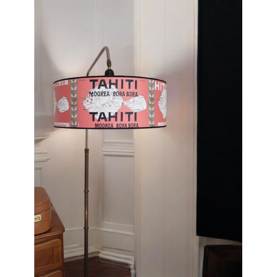 Suspension lustre  illustration ancienne de plusieurs DIAM 45CM TAHITI