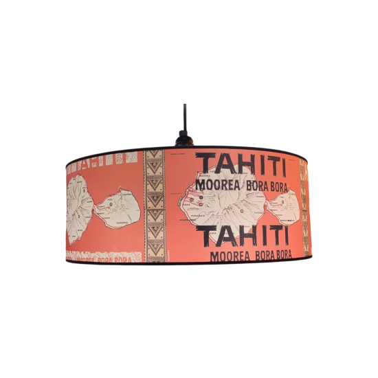 Suspension lustre  illustration ancienne de plusieurs DIAM 45CM TAHITI