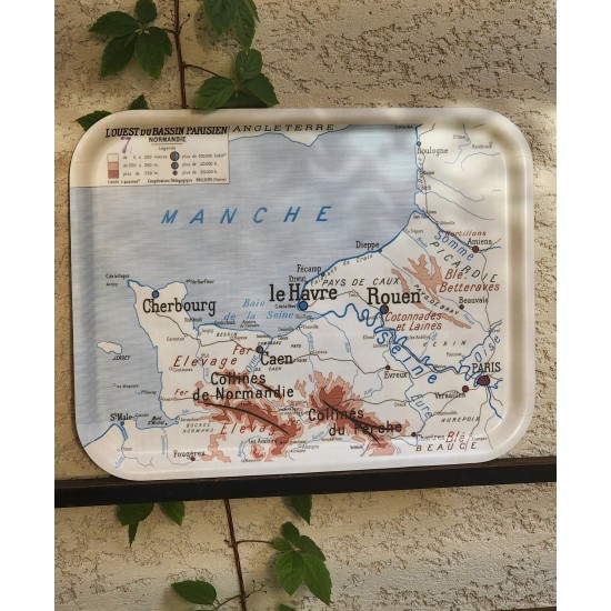 PLATEAU CARTE GEOGRAPHIE LA NORMANDIE le Debarquemant grand modèle
