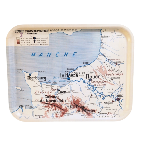 PLATEAU CARTE GEOGRAPHIE LA NORMANDIE le Debarquemant grand modèle