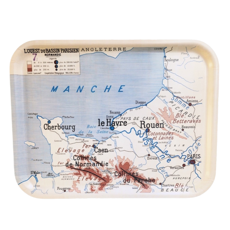 PLATEAU CARTE GEOGRAPHIE LA NORMANDIE le Debarquemant grand modèle