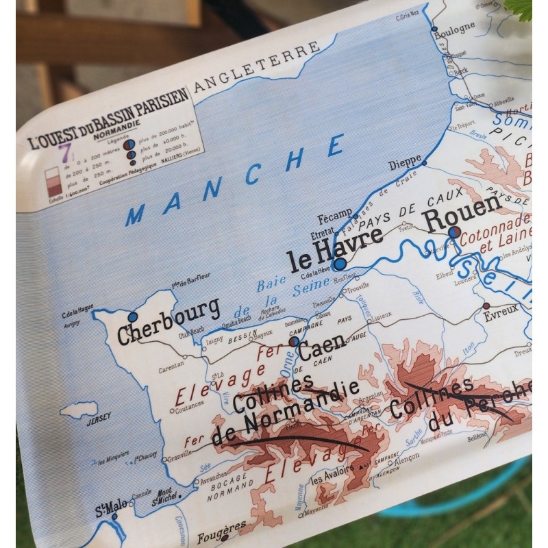 PLATEAU CARTE GEOGRAPHIE LA NORMANDIE le Debarquemant grand modèle