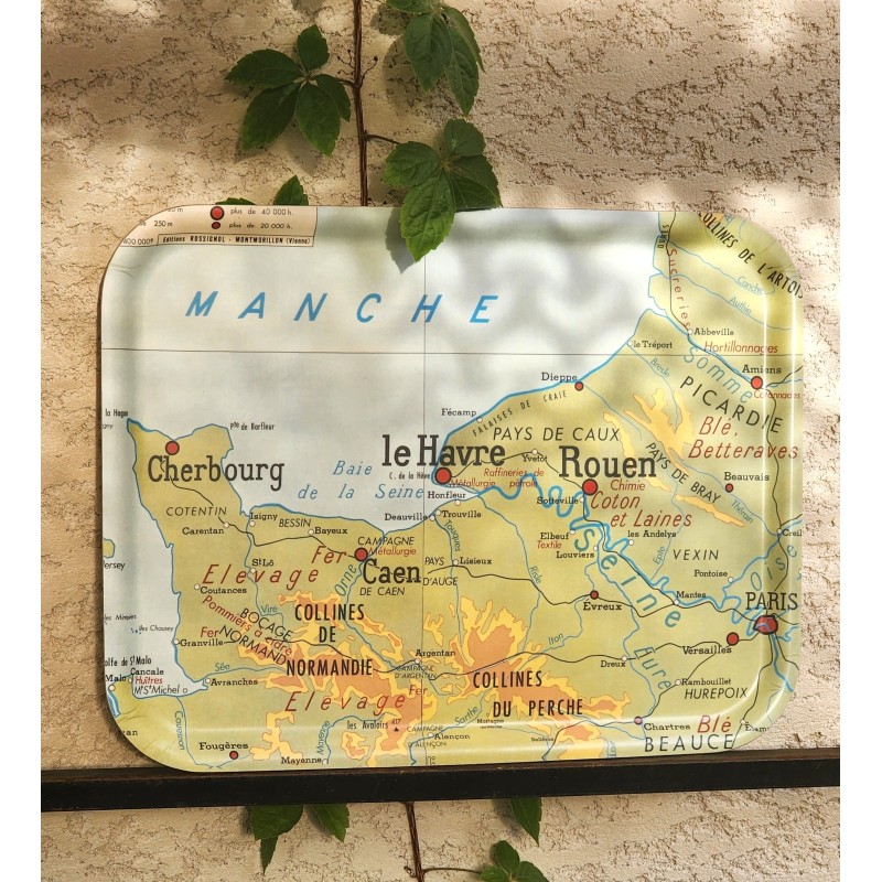 PLATEAU CARTE GEOGRAPHIE LA NORMANDIE grand modèle