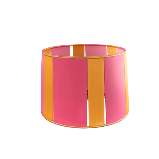 LAMPE ORANGE ET ROSE STRIPE Ø24cm MATERIAUX RECYCLES IMPRESSION 3D