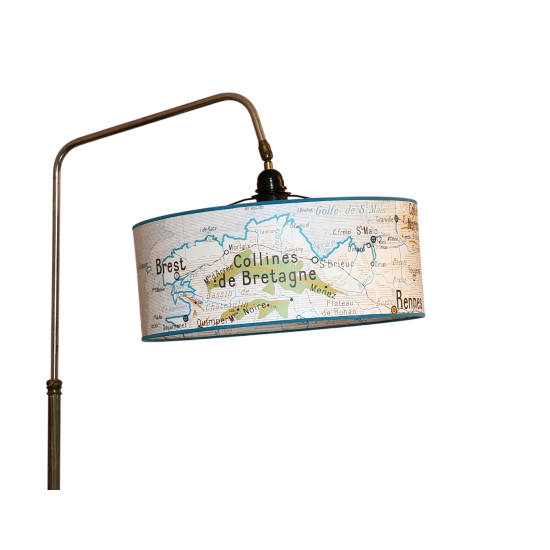 Abat jour COLLINES DE BRETAGNE motif affiche scolaire recto verso