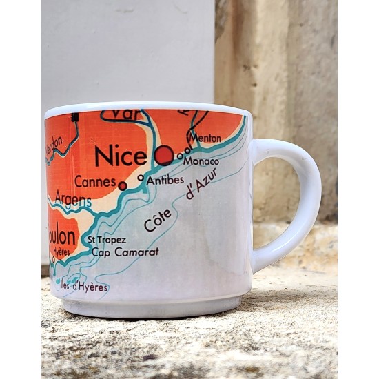 MUG ceramique carte MEDITERRANEE affiche scolaire