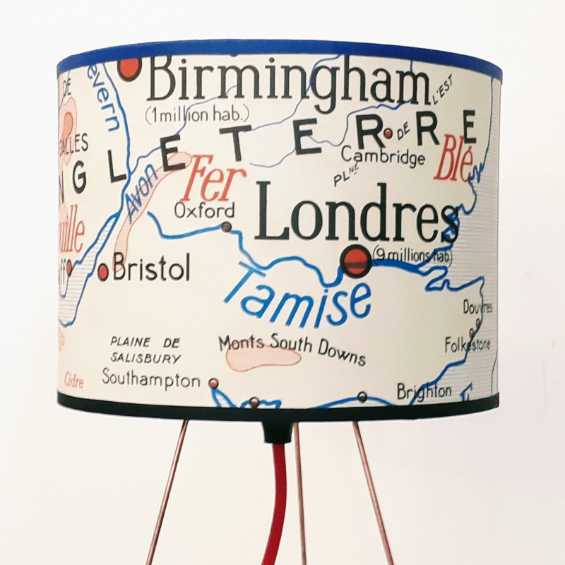 lampe motif affiche scolaire recto verso Paris lampe motif affiche scolaire recto verso Paris